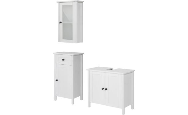Set mobilier baie 3 piese Sylt alb